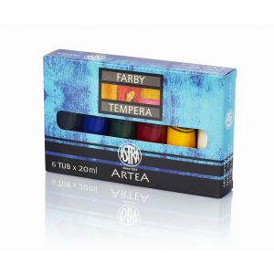 Farby Tempera Astra Artea, 6 kolorów x 20ml